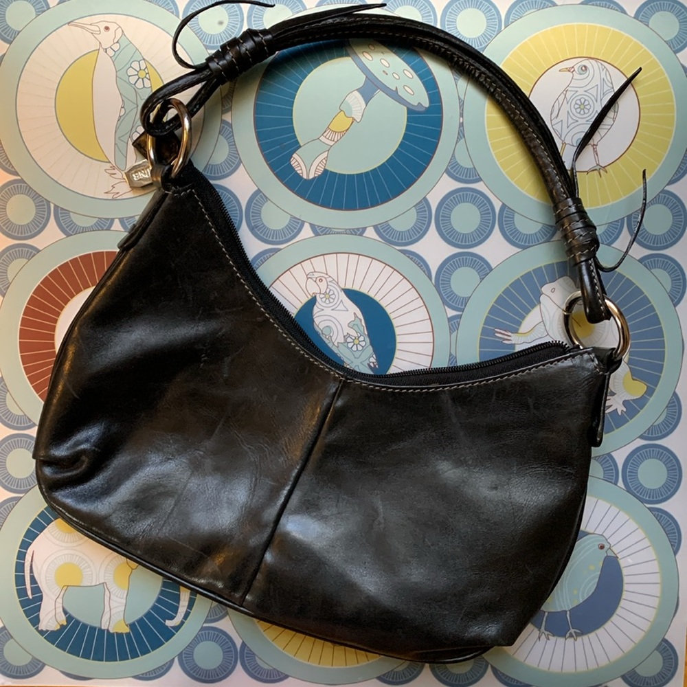 Prune Black Leather Purse Retro 1990s, early 2000s vibes
